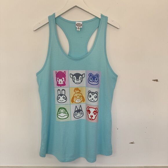 Nintendo Animal Crossing Portrait Racerback Tank Top Women’s Baby Blue XXL GUC - Picture 2 of 10